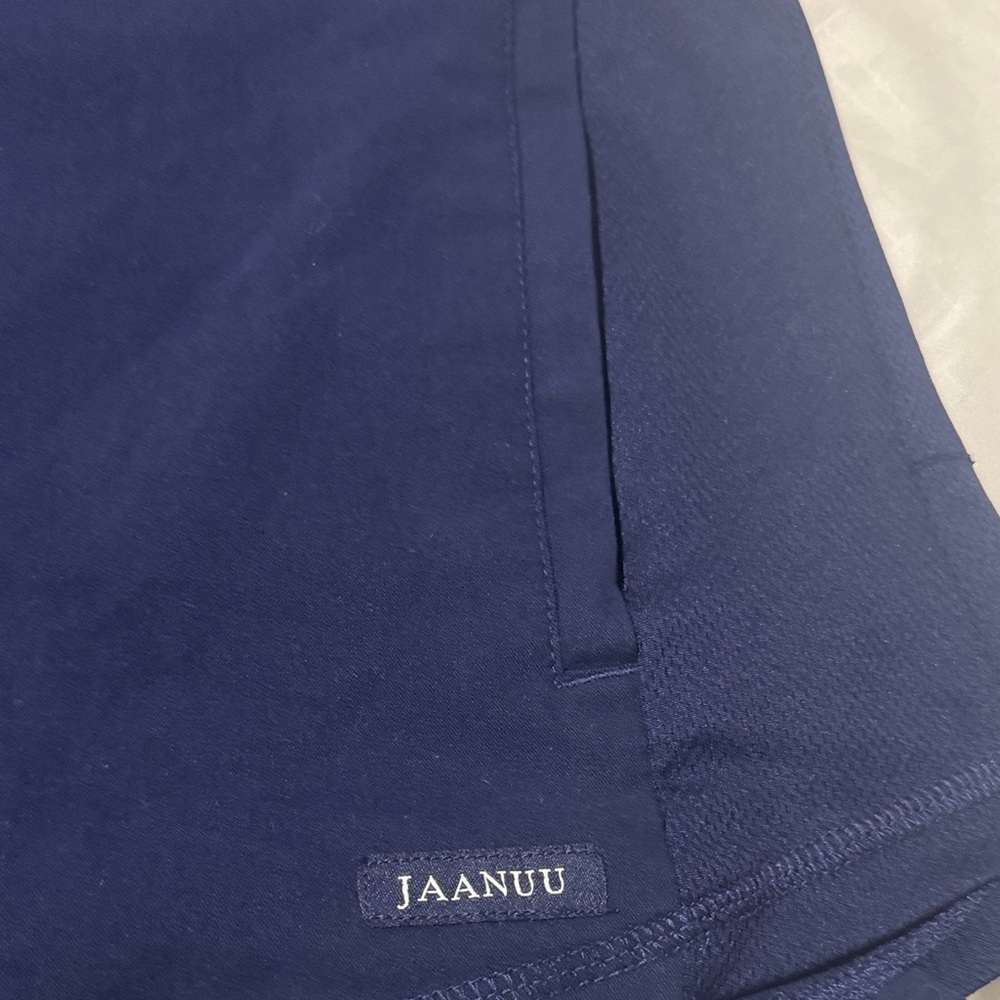 Jaanuu Deep Blue V-Neck Scrub Top - Picture 3 of 4